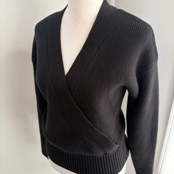 Modern Citizen Marlowe NWT Black Wrap Sweater Small Stitch Fix V-Neck - Picture 3 of 10